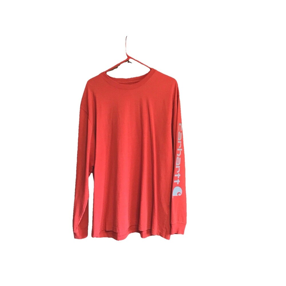 Carhartt Men's Loose Fit Heavyweight Long Logo Sleeve Graphic T-Shirt Large - Picture 4 of 8